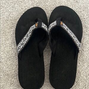 Teva Black and White Flip Flops